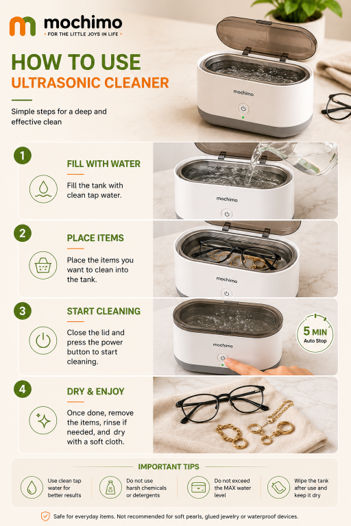 Ultrasonic Cleaner High Frequency Household Mini Portable Ultrasonic Vibration Cleaning Machine