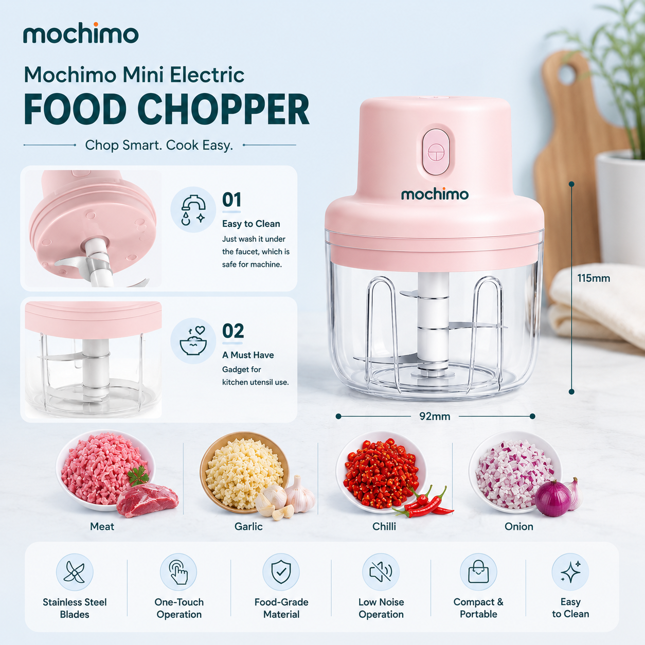 Electric food chopper wireless