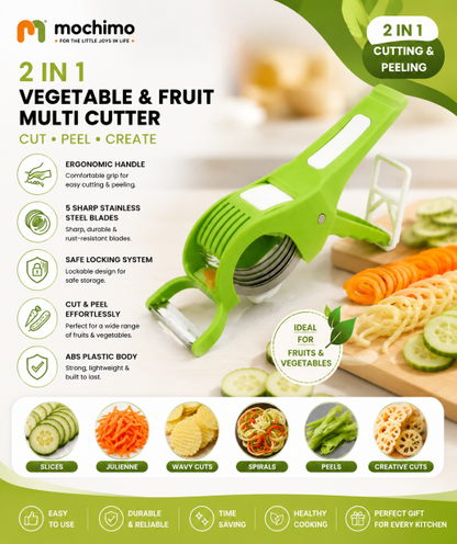 Plastic 2 in 1 Vegetable & Fruit Multi Cutter with Peeler