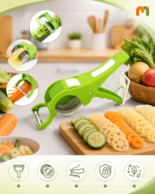 Plastic 2 in 1 Vegetable & Fruit Multi Cutter with Peeler