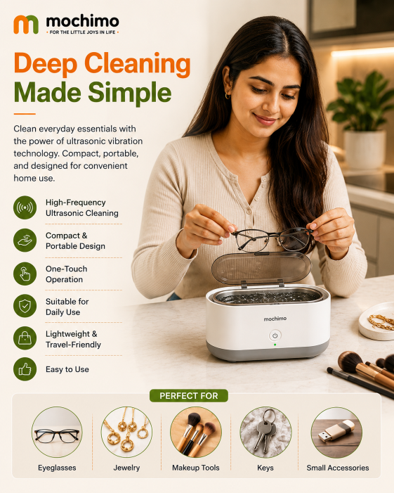 Ultrasonic Cleaner High Frequency Household Mini Portable Ultrasonic Vibration Cleaning Machine